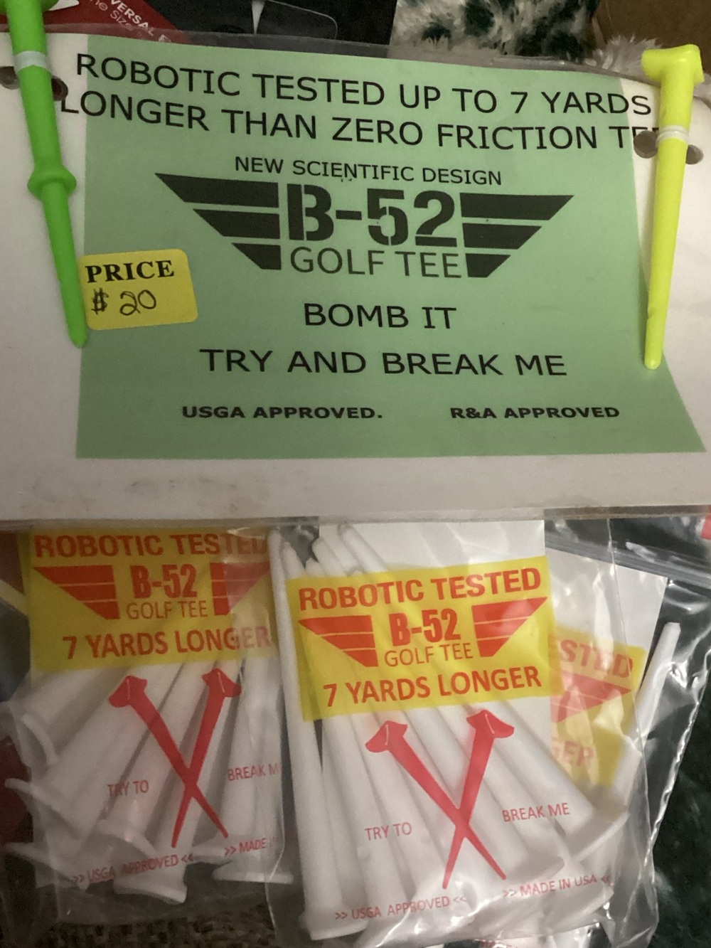 B-52 Golf Tee Pack - White Tees with Red Logo